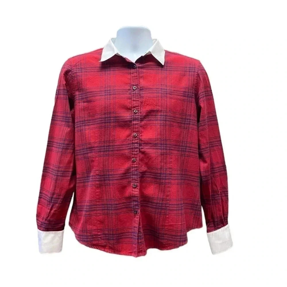 Brooks Brothers Plaid  Collared Button down Long Sleeve Shirt Size 12